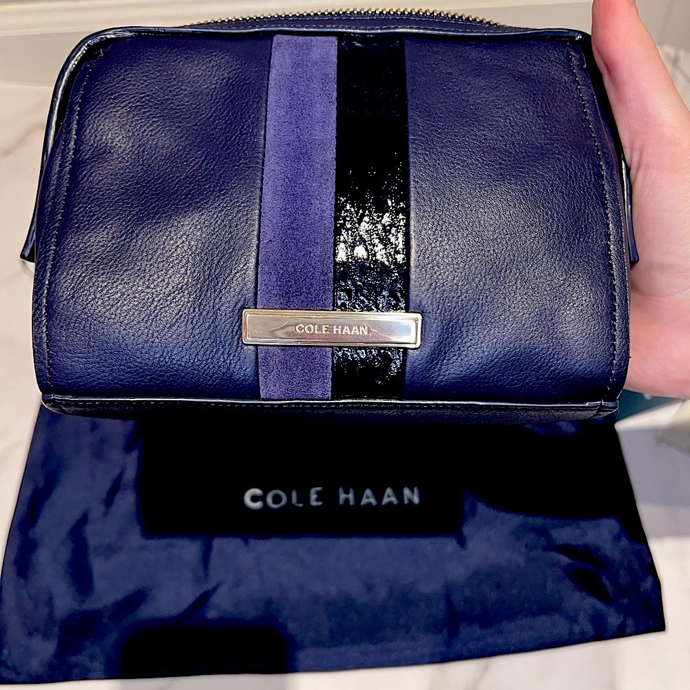 NEW Cole Haan Mini Crossbody Bag- Navy (leather and suede)- Amazing condition!